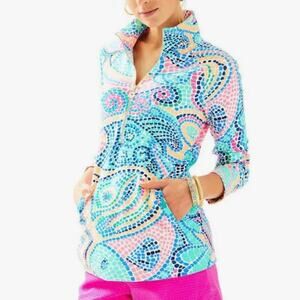 NWOT Lilly Pulitzer Skipper Popover Size XS Tile Wave Resort Travel Outdoor